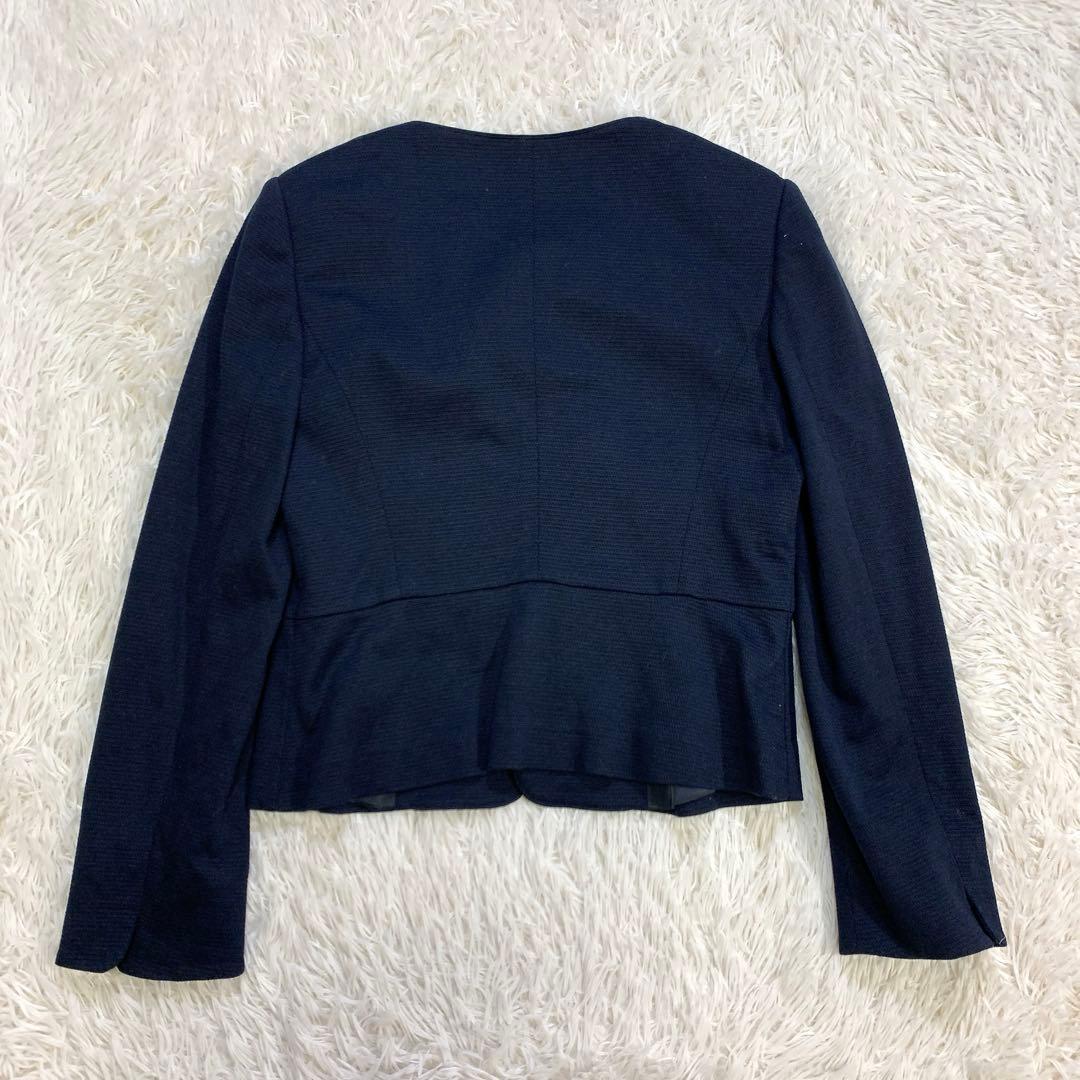 【美品】J.PRESS ジェイプレス　スカートスーツ　ノーカラー　ネイビー　11