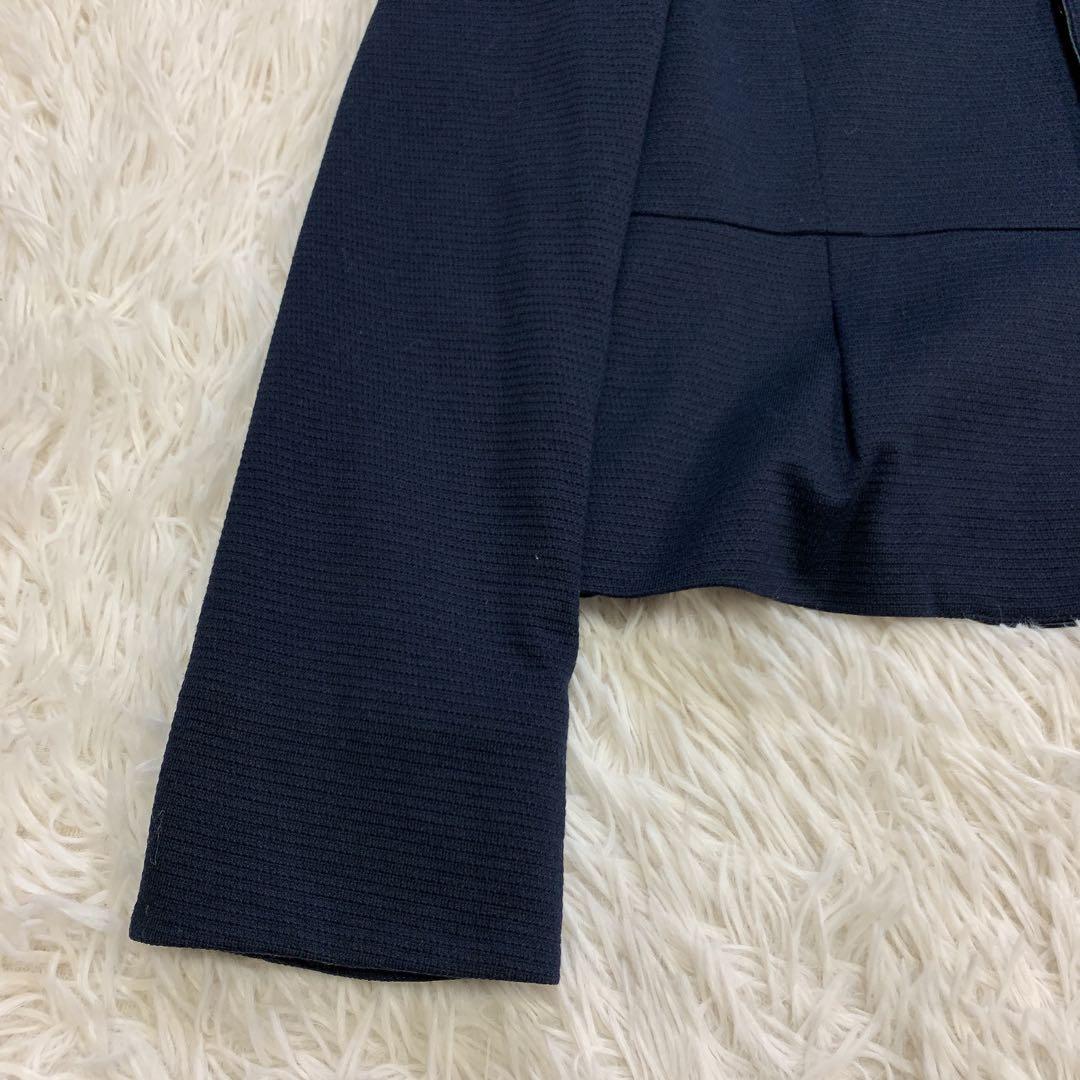 【美品】J.PRESS ジェイプレス　スカートスーツ　ノーカラー　ネイビー　11