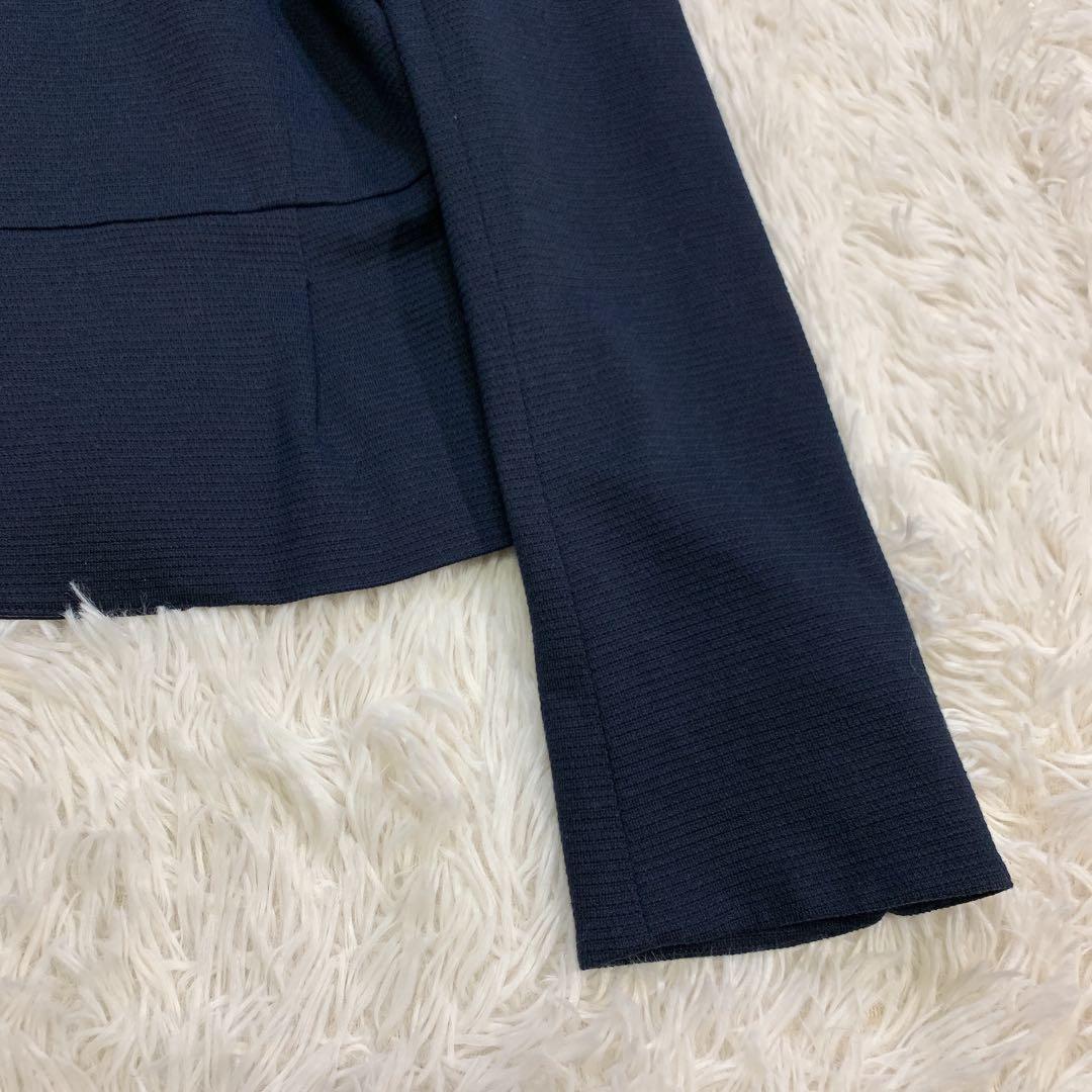 【美品】J.PRESS ジェイプレス　スカートスーツ　ノーカラー　ネイビー　11