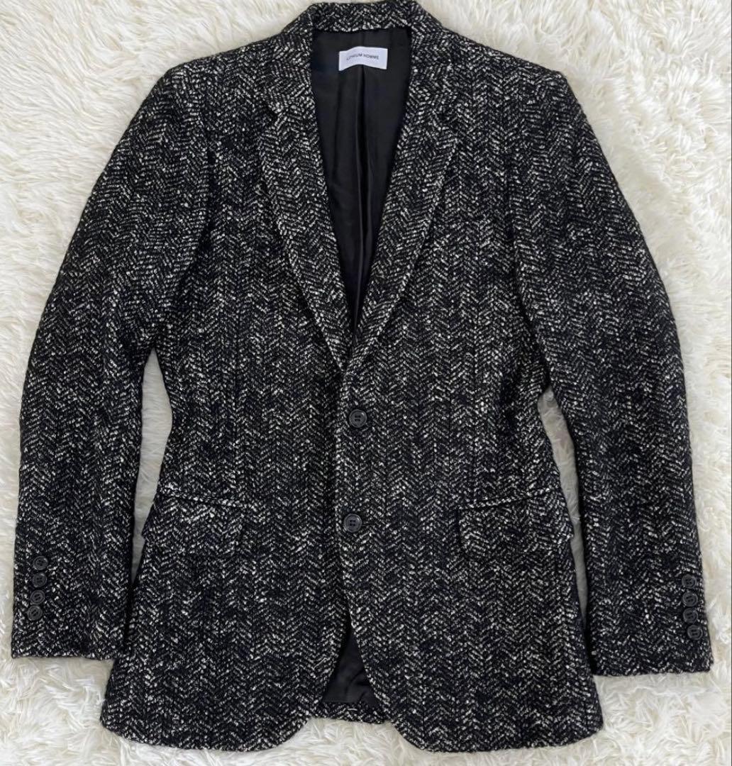 LITHIUM HOMMEリチウムオム ウールツイード2Bテーラードジャケット