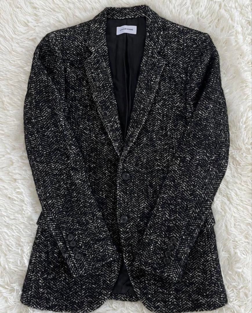 LITHIUM HOMMEリチウムオム ウールツイード2Bテーラードジャケット