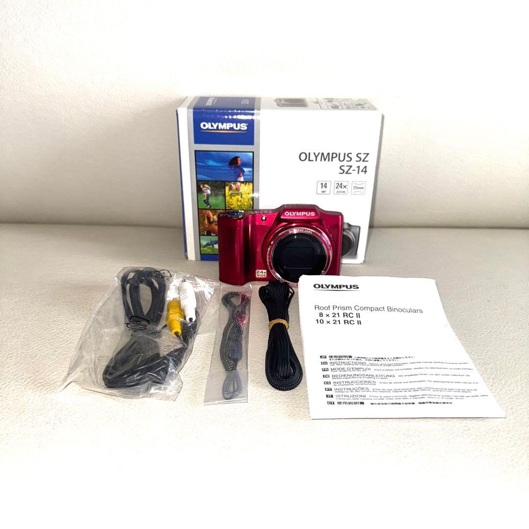 【匿名配送】動作確認済OLYMPUS SZ-14 レッド デジタルカメラ　箱