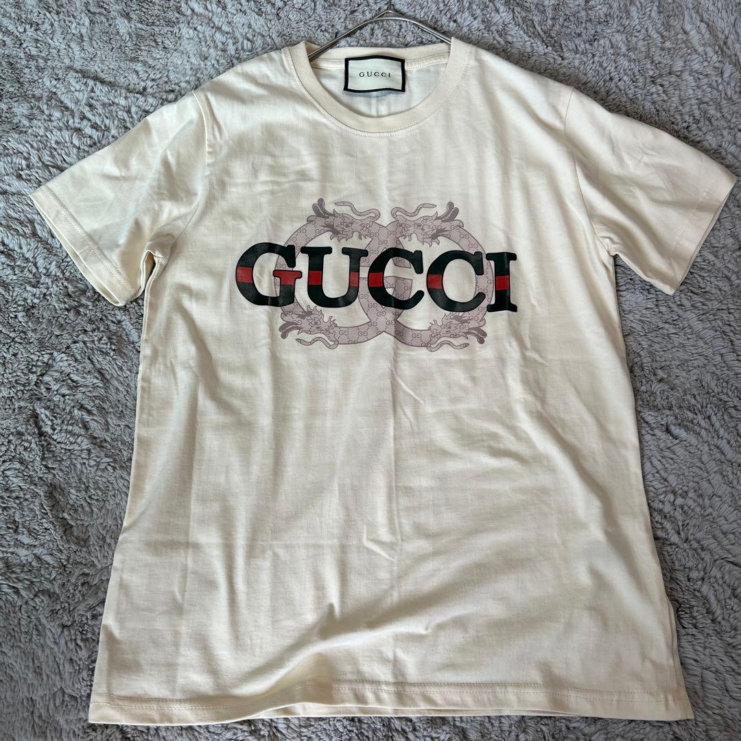 新品未使用GUCCI ロゴプリント Tシャツ クリーム色L ユニセックス