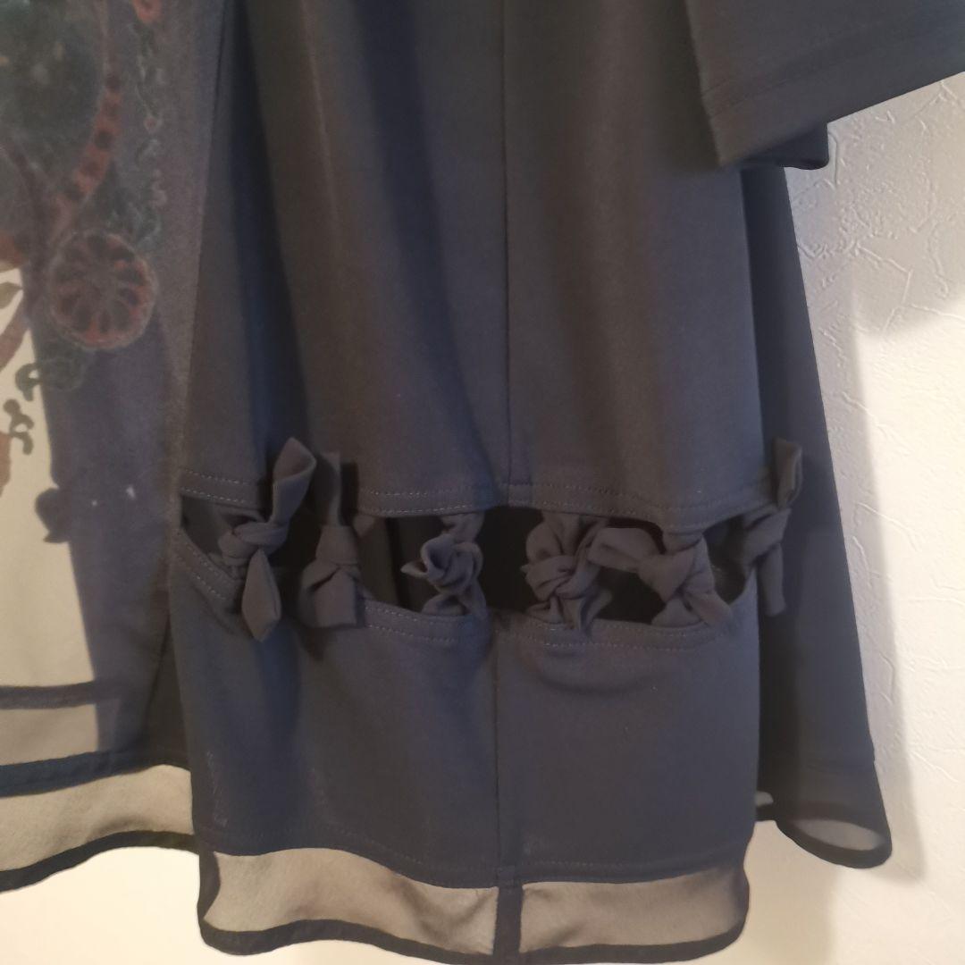 TOKUKO カラフルベルベット　7分袖チュニック