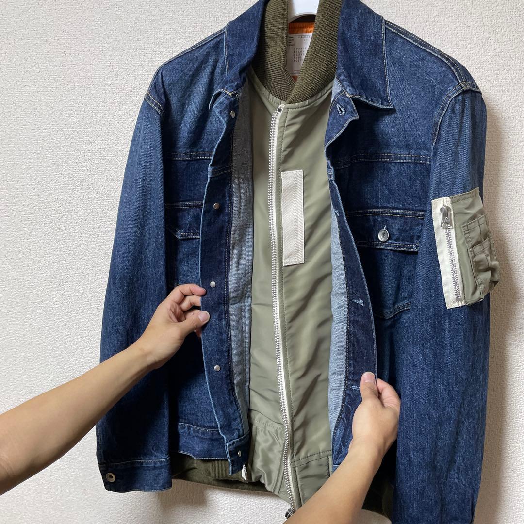sacai Denim × Nylon Twill Jacket サイズ1