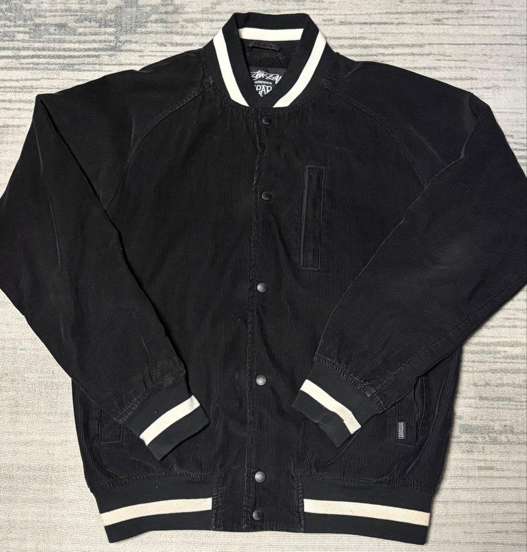【レア珍品】Stussy コーデュロイ スタジャン Lサイズ ブラック