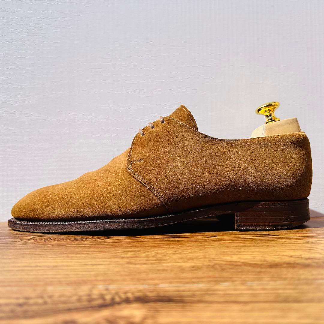 CROCKET&JONES プレーントゥ UK8 ブラウン 外羽根 スエード