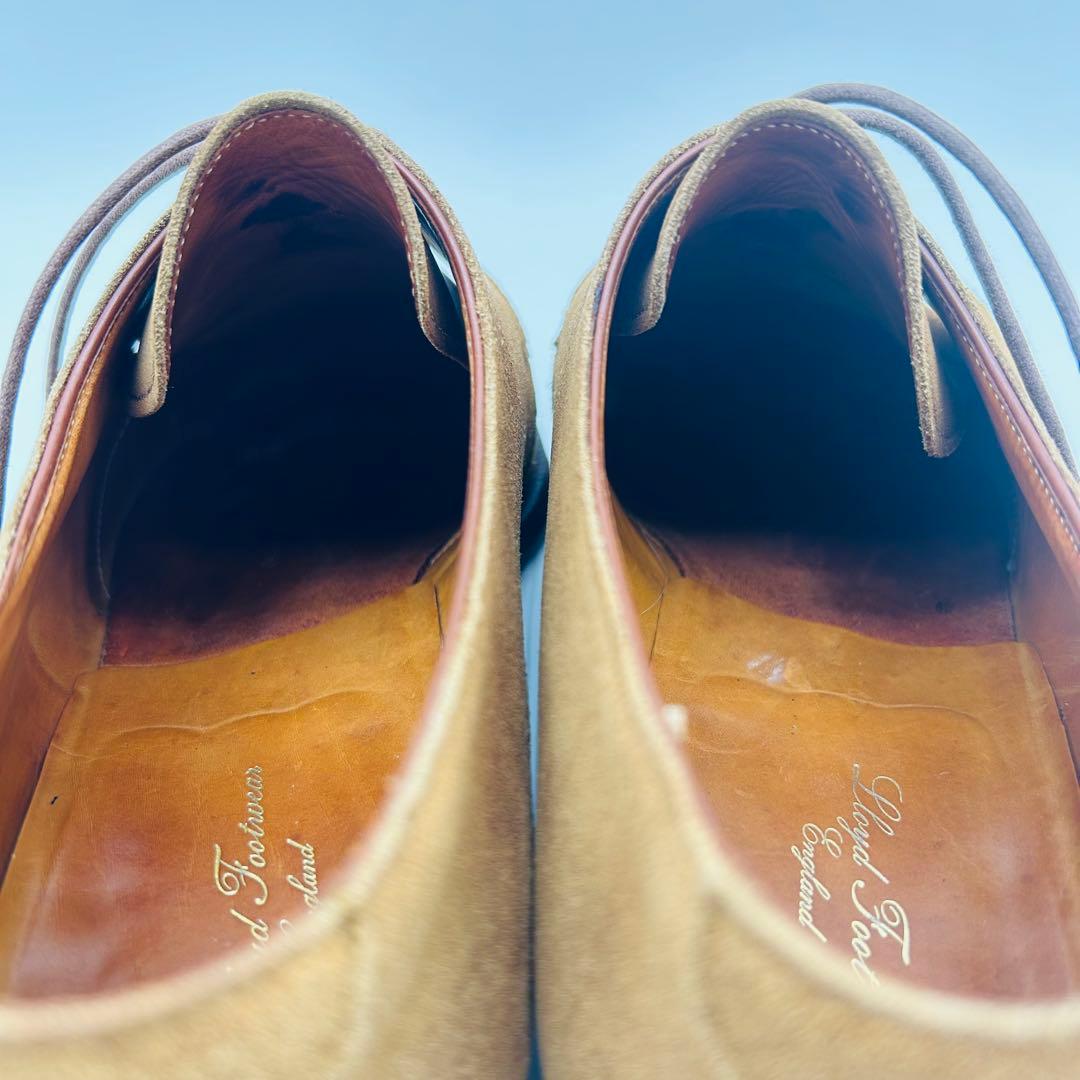 CROCKET&JONES プレーントゥ UK8 ブラウン 外羽根 スエード