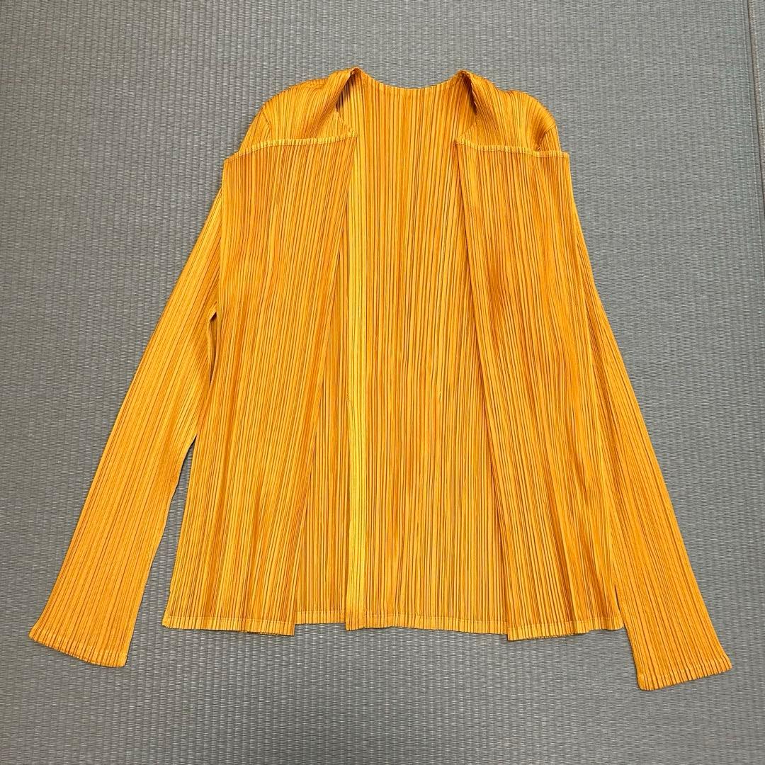 《美品》PLEATS PLEASE カーディガン 羽織り 長袖 オレンジ 3