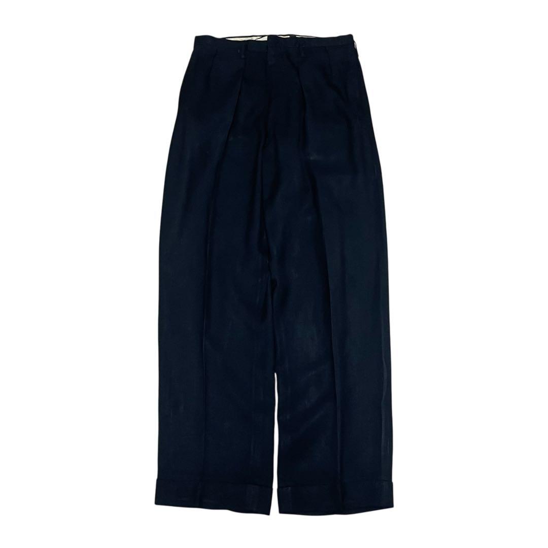 50s rayon×gabardine slacks ブラック　w33