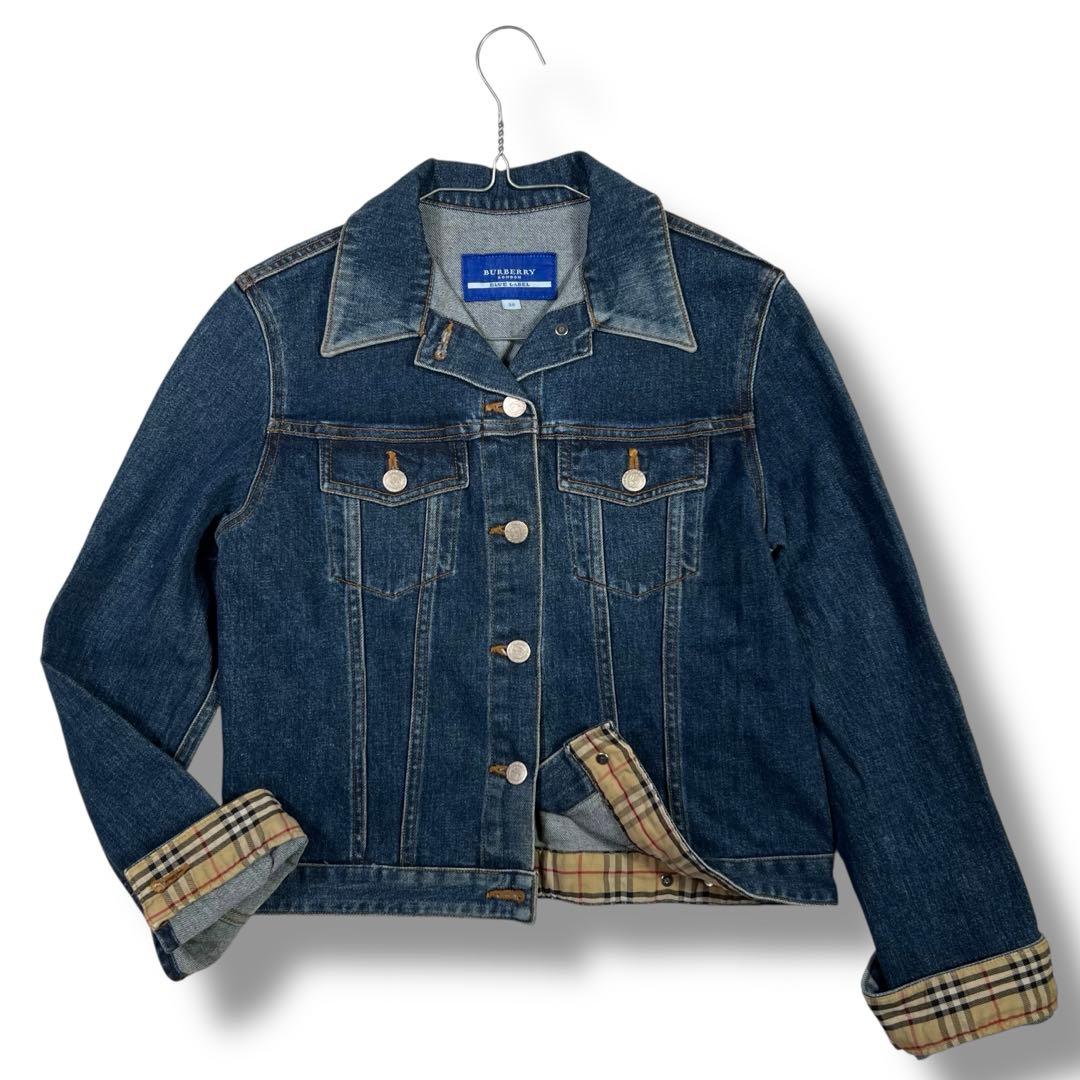 バーバリーロンドン デニムジャケット Gジャン ノバチェック メタルボタン