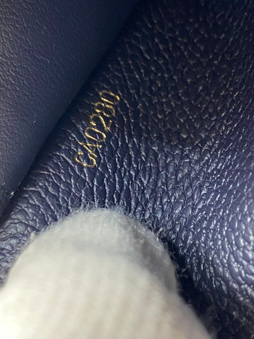 良品 ルイヴィトン モノグラムアンプラント ポルトフォイユ サラ 財布 ネイビー