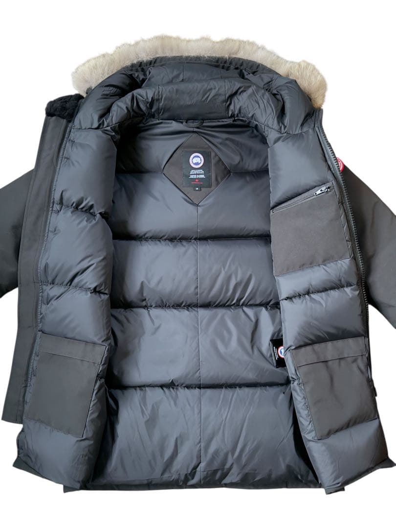 美品 カナダグース ジャスパー パーカー ブラック コヨーテファー L