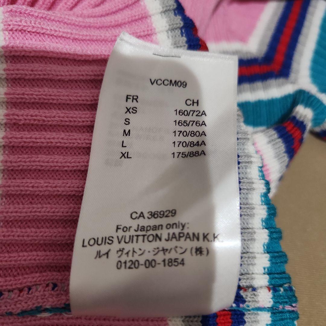 LOUIS VUITTON ピンク ストライプ ポロシャツ M