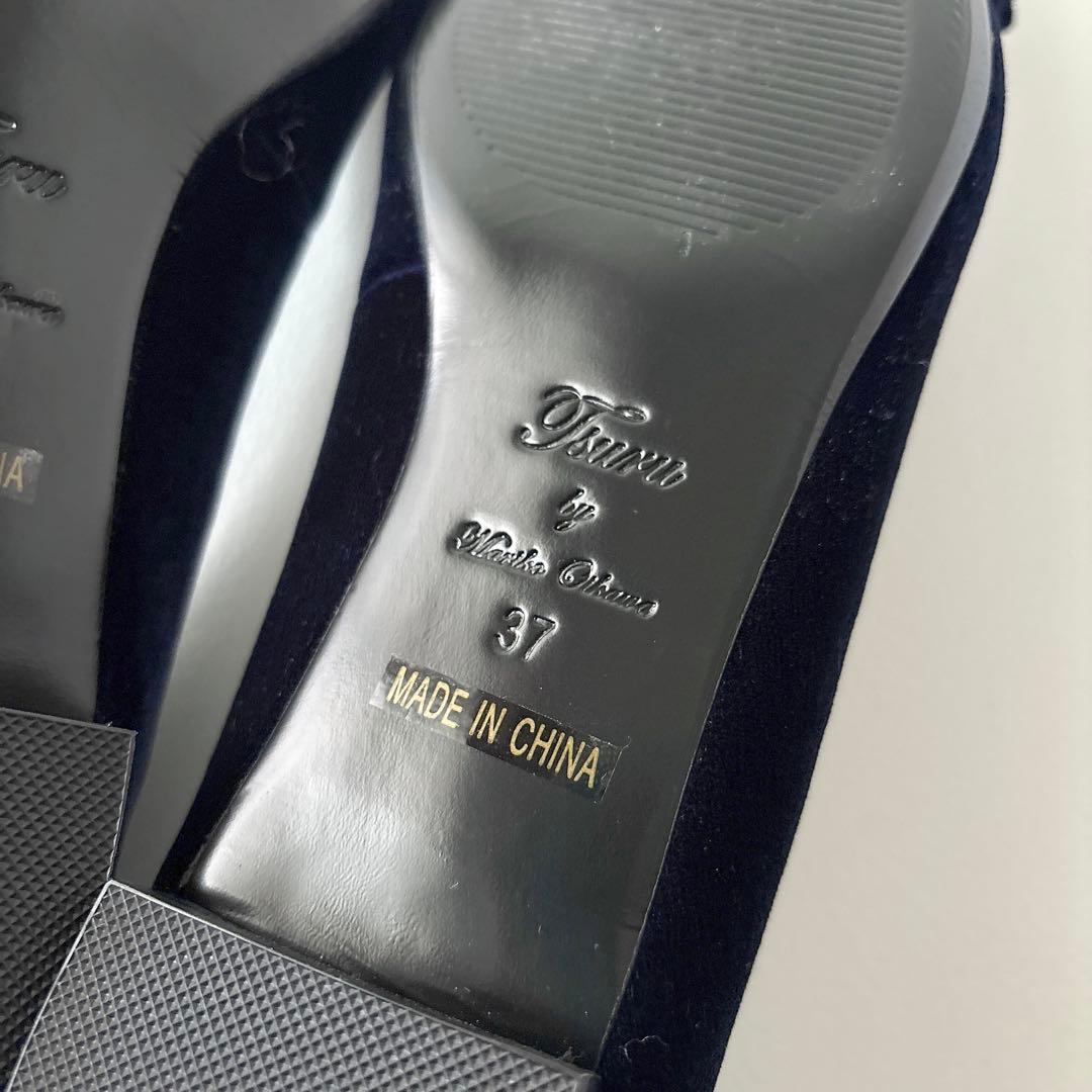 未使用　ツル By マリコオイカワ　ダブルリボン　フラットパンプス　37