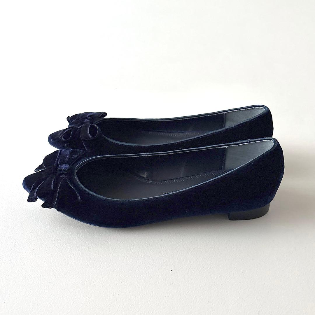 未使用　ツル By マリコオイカワ　ダブルリボン　フラットパンプス　37