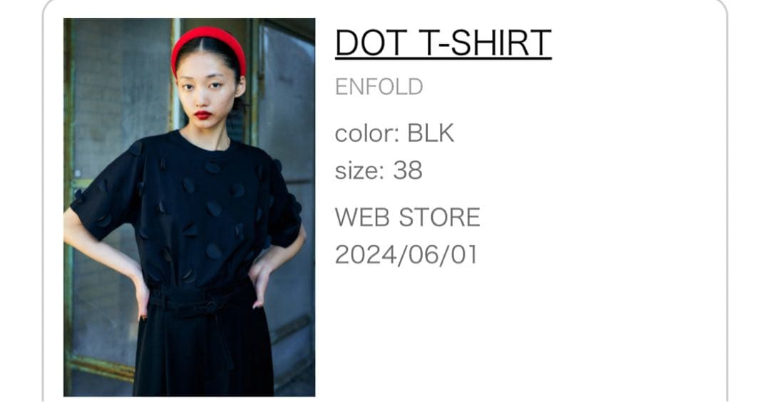 【希少】enfold エンフォルド　DOT T-SHIRT ブラック