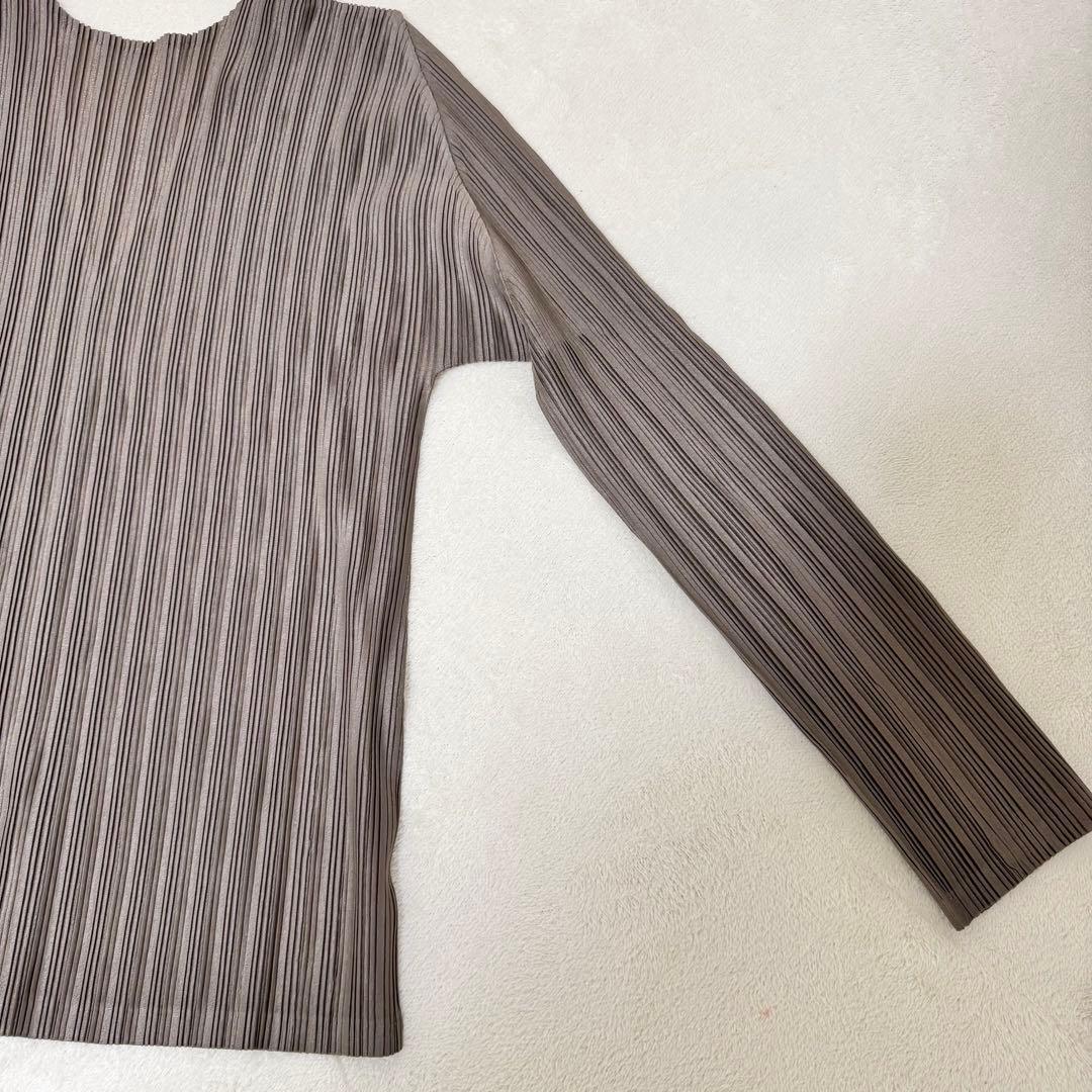 極美品✨PLEATS PLEASE プリーツ　Vネック　ブラウン　トップス