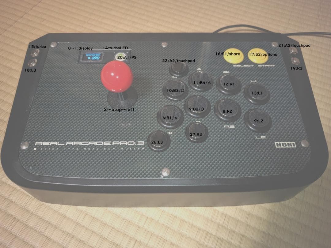 GP2040-CE　OLED内蔵 低遅延 アーケード コントローラー