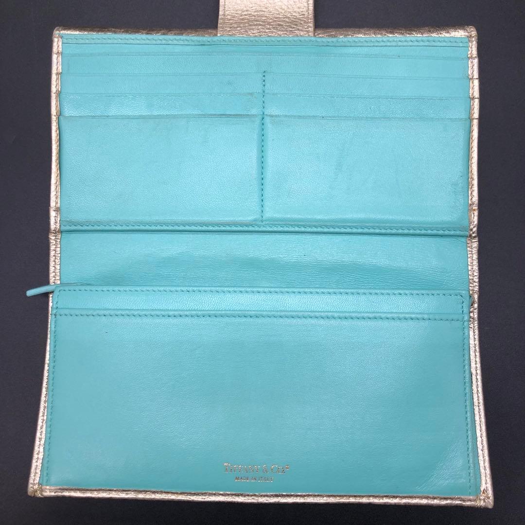 TIFFANY&Co. ティファニー 長財布 二つ折り レザー ゴールド