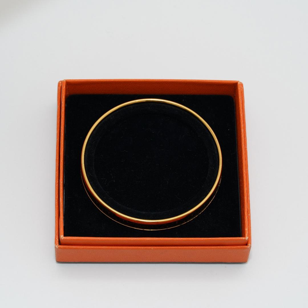 エルメス　HERMES　バングル　エマイユ　シェーヌ柄　直径6cm