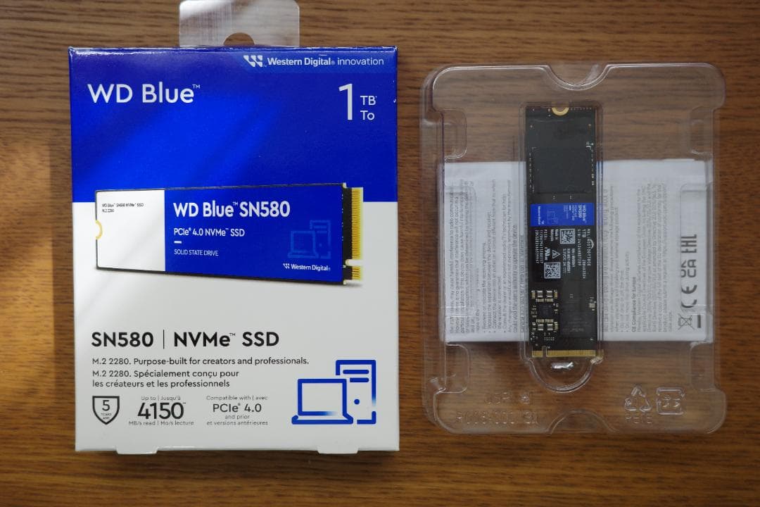 WD Blue SN580 1TB NVMe SSD (使用時間793時間)