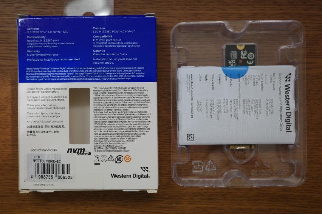 WD Blue SN580 1TB NVMe SSD (使用時間793時間)