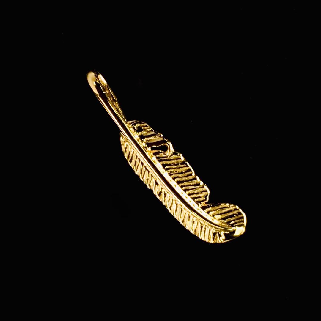 K18 フェザー《SS》 右曲がり ネックレス 18金 地金物