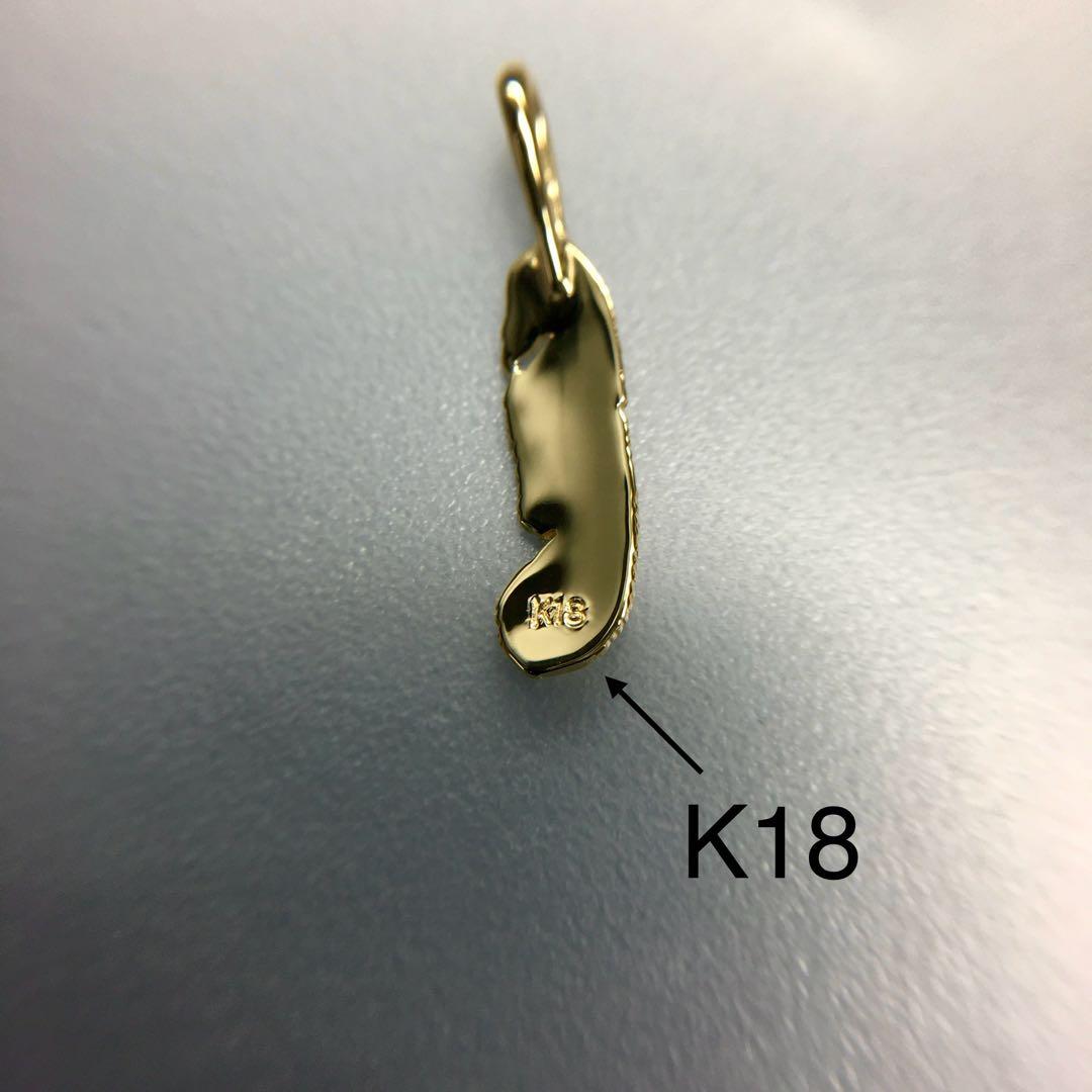 K18 フェザー《SS》 右曲がり ネックレス 18金 地金物