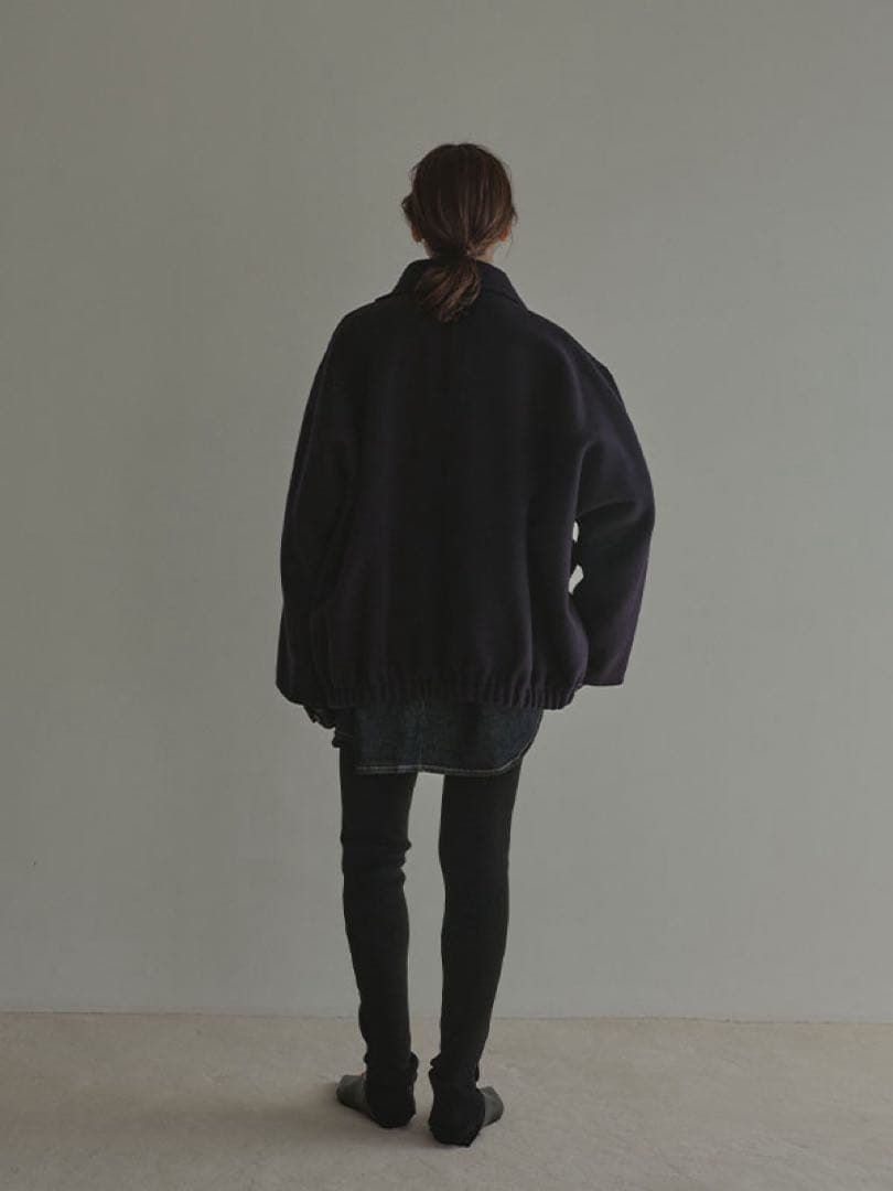 ETRE TOKYO メルトンスタンドネックリバーブルゾン Navy Sサイズ