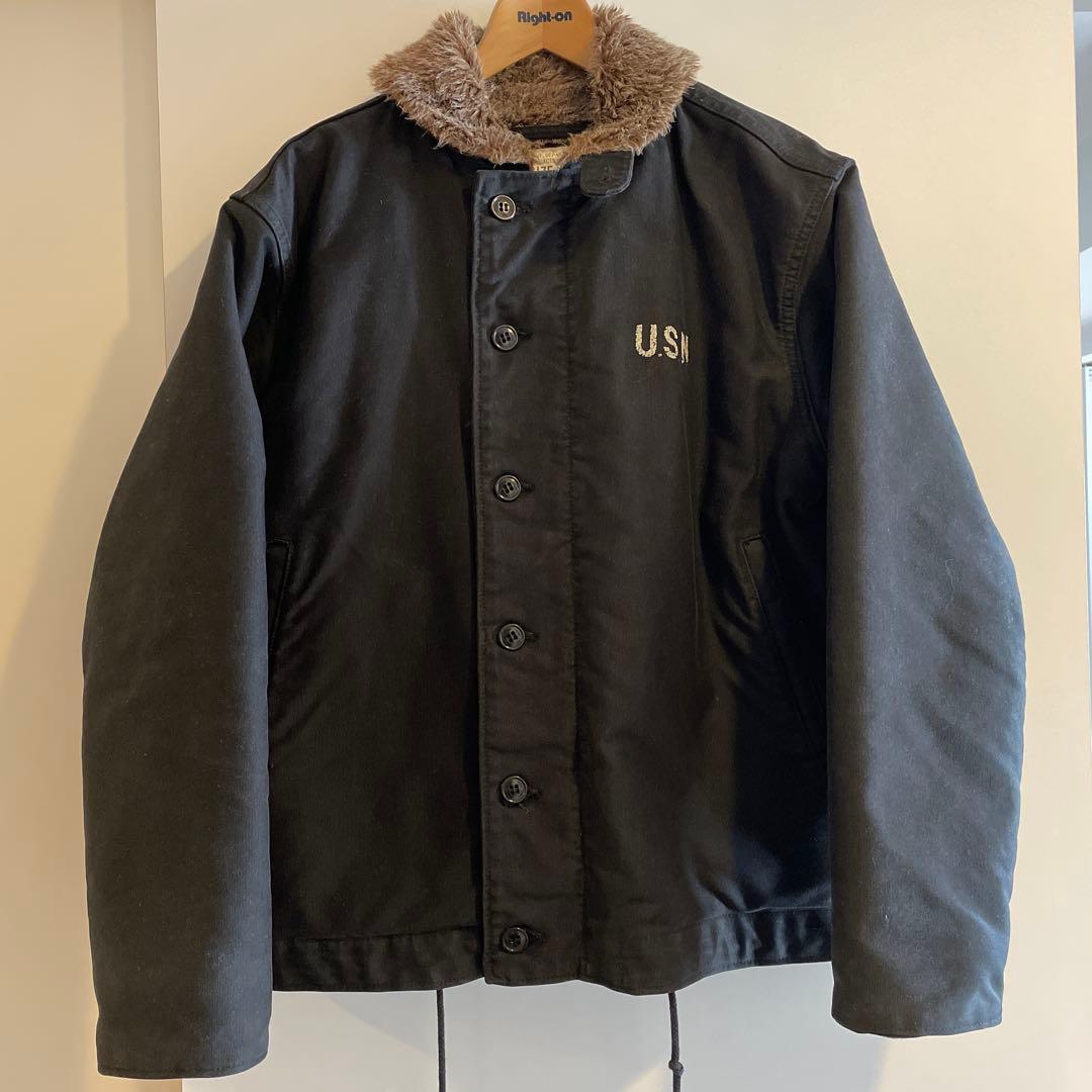 HOUSTON N-1 デッキジャケット 黒 サイズ38