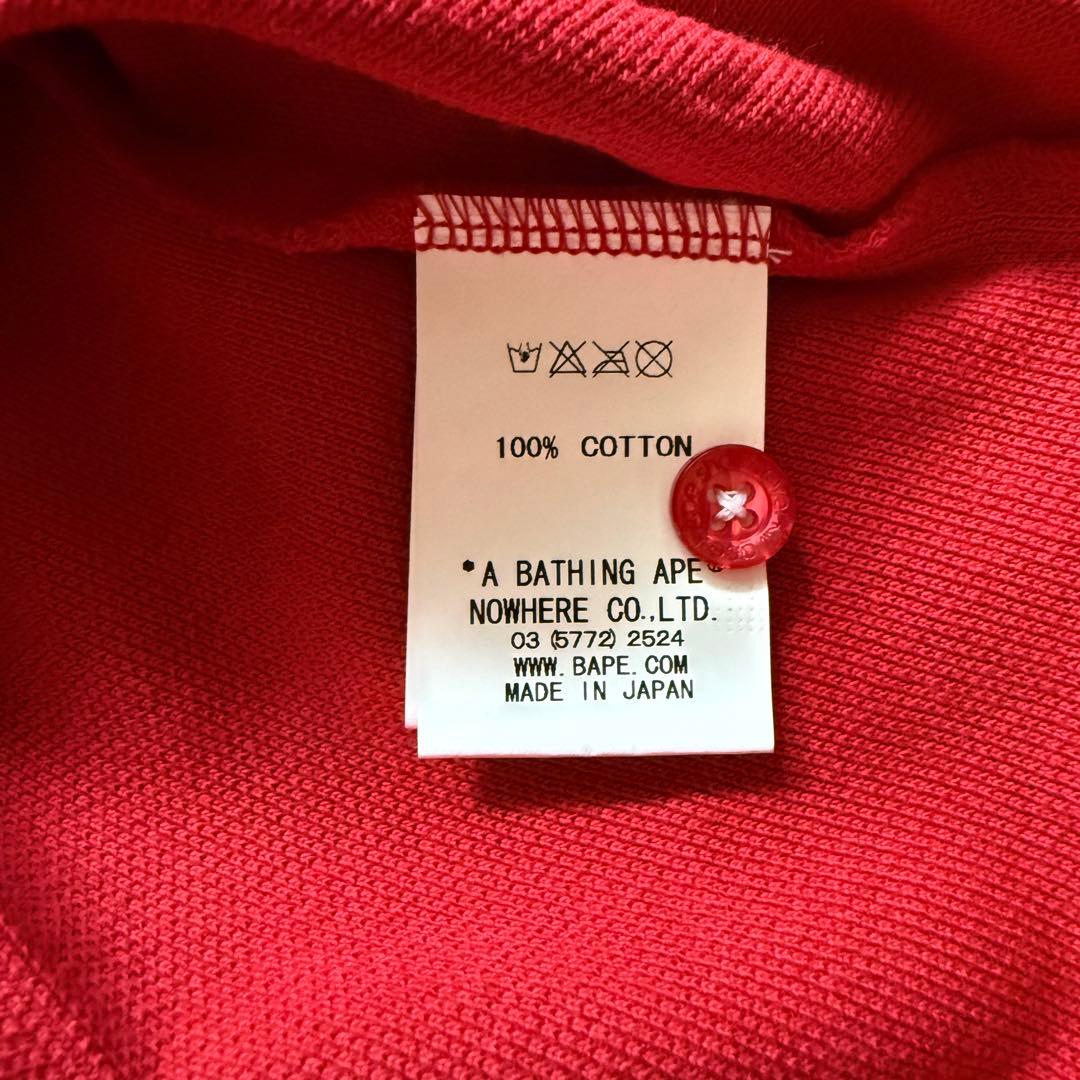 アベイシングエイプ ベイプスター ポロシャツ 赤 XXS 新品タグ付⭐︎BAPE