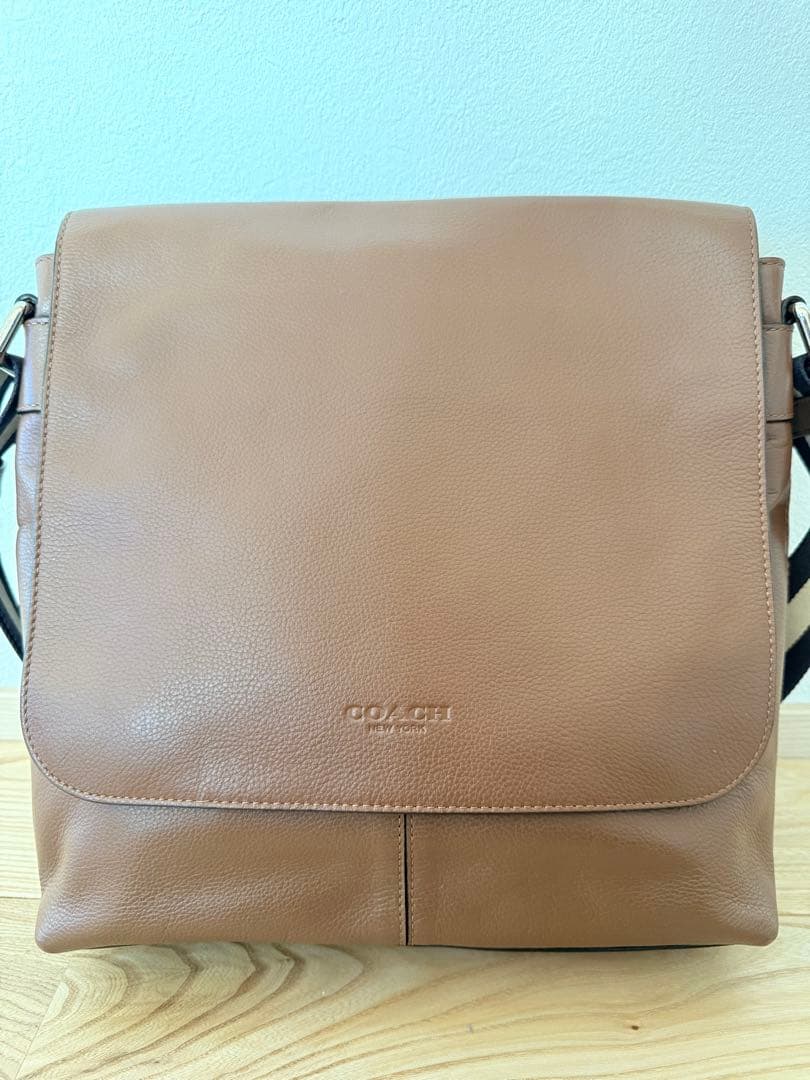 COACH コーチ ショルダーバッグ レザー ブラウン メッセンジャー 大容量