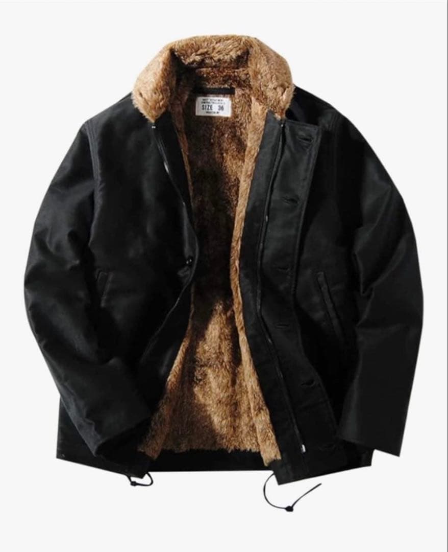 ヒューストン N-1デッキジャケット ブラック SIZE36 美品