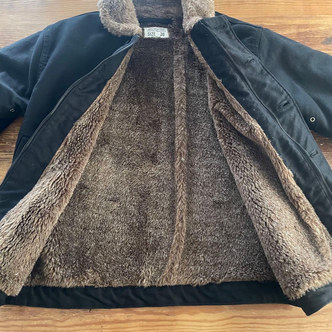 ヒューストン N-1デッキジャケット ブラック SIZE36 美品