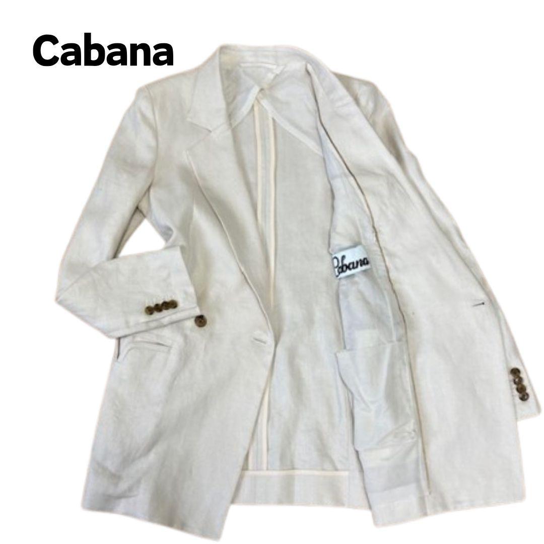 Cabana カバナ リネンジャケット テーラードジャケット シルク混 36