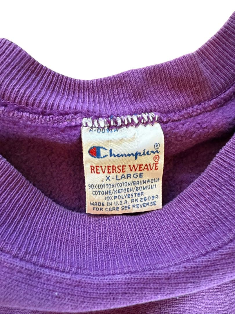 チャンピオン　リバースウィーブ　90s パープル XL USA製
