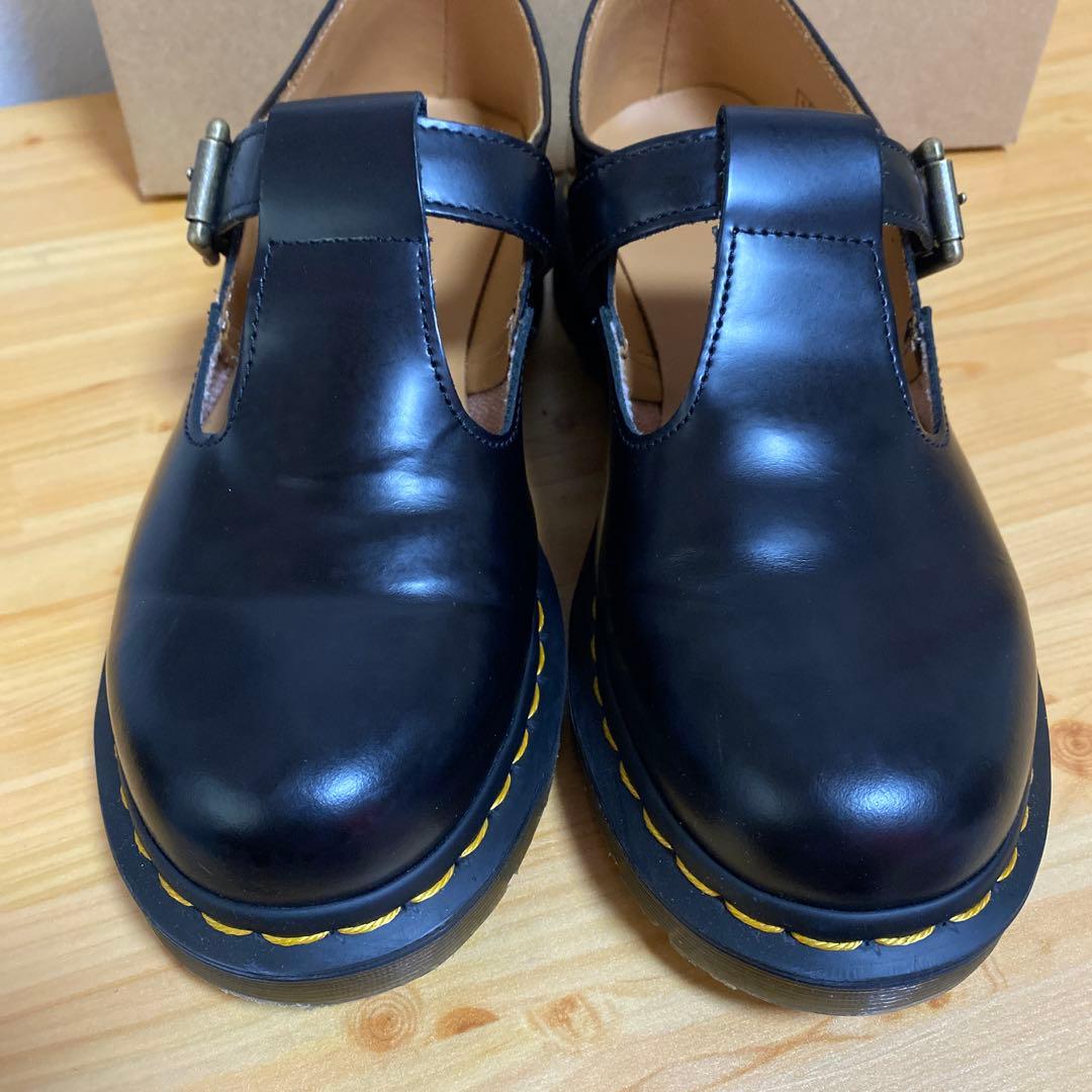 【Dr.Martens】 POLLEY Tバーシューズ ブラック 24㎝