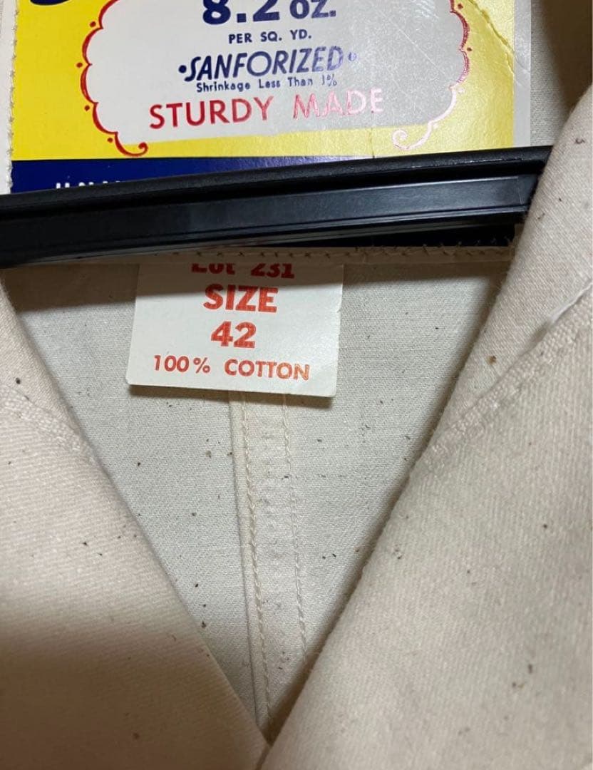 50s〜60s デッドストック！　カバーオール オフホワイト　アイボリー　生成り