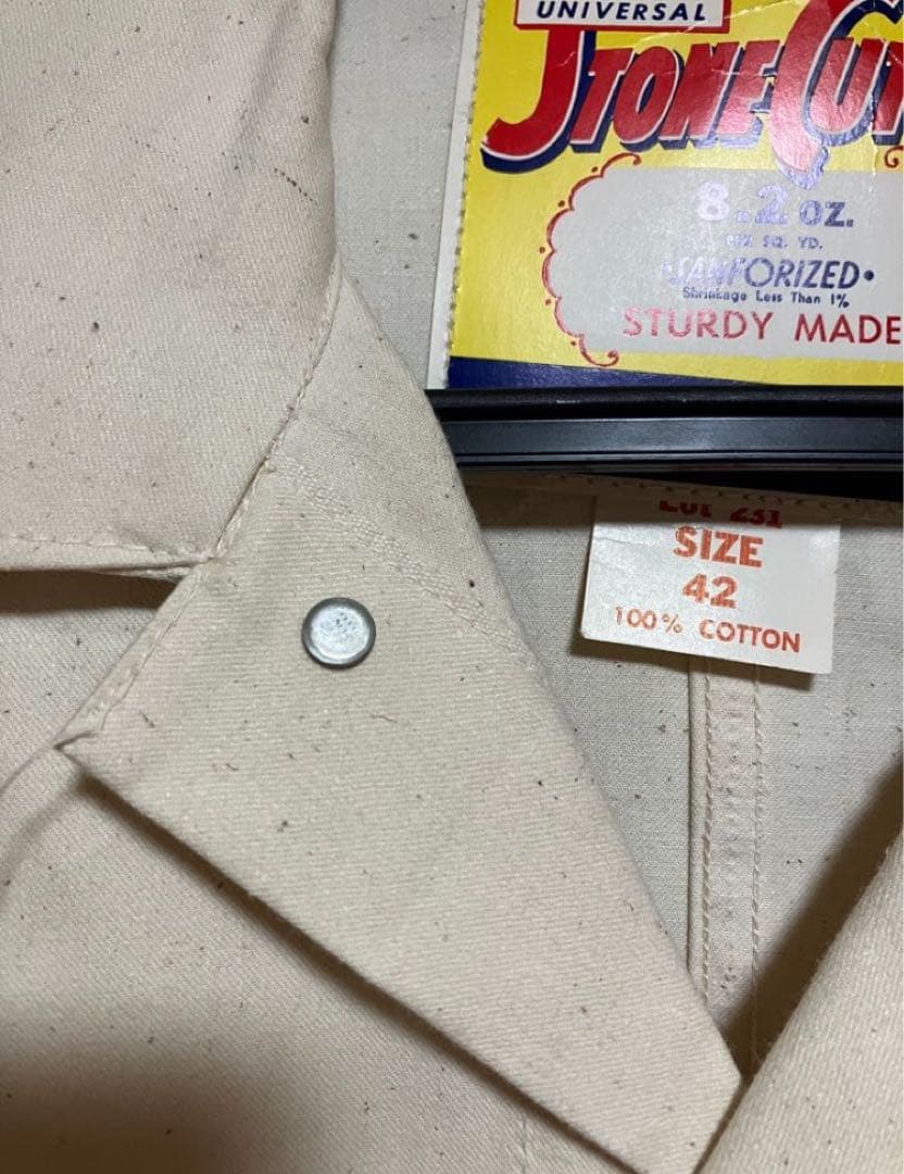 50s〜60s デッドストック！　カバーオール オフホワイト　アイボリー　生成り