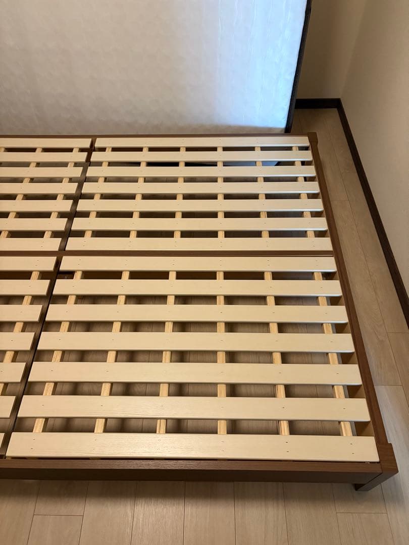 【引取限定】ニトリ　ダブルベッドフレーム　ヴァイン LEG すのこ