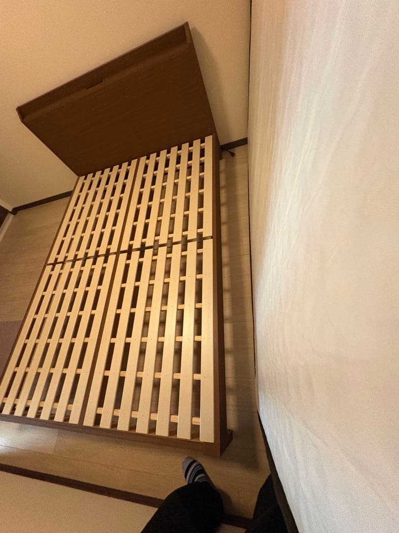 【引取限定】ニトリ　ダブルベッドフレーム　ヴァイン LEG すのこ