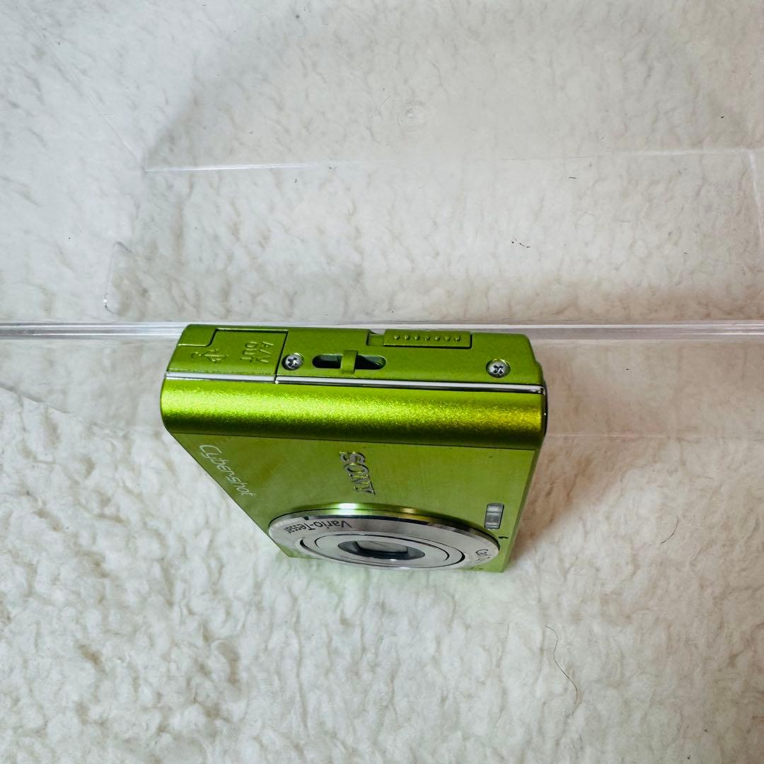 美品✨ソニー DSC-W320 ライムグリーン 動作確認済みバッテリー 他付属