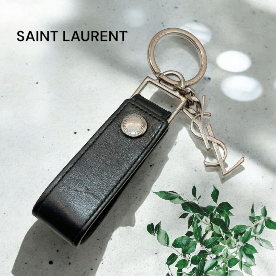 【SAINT LAURENT 】サンローラン カサンドラ ロゴキーリングブラック