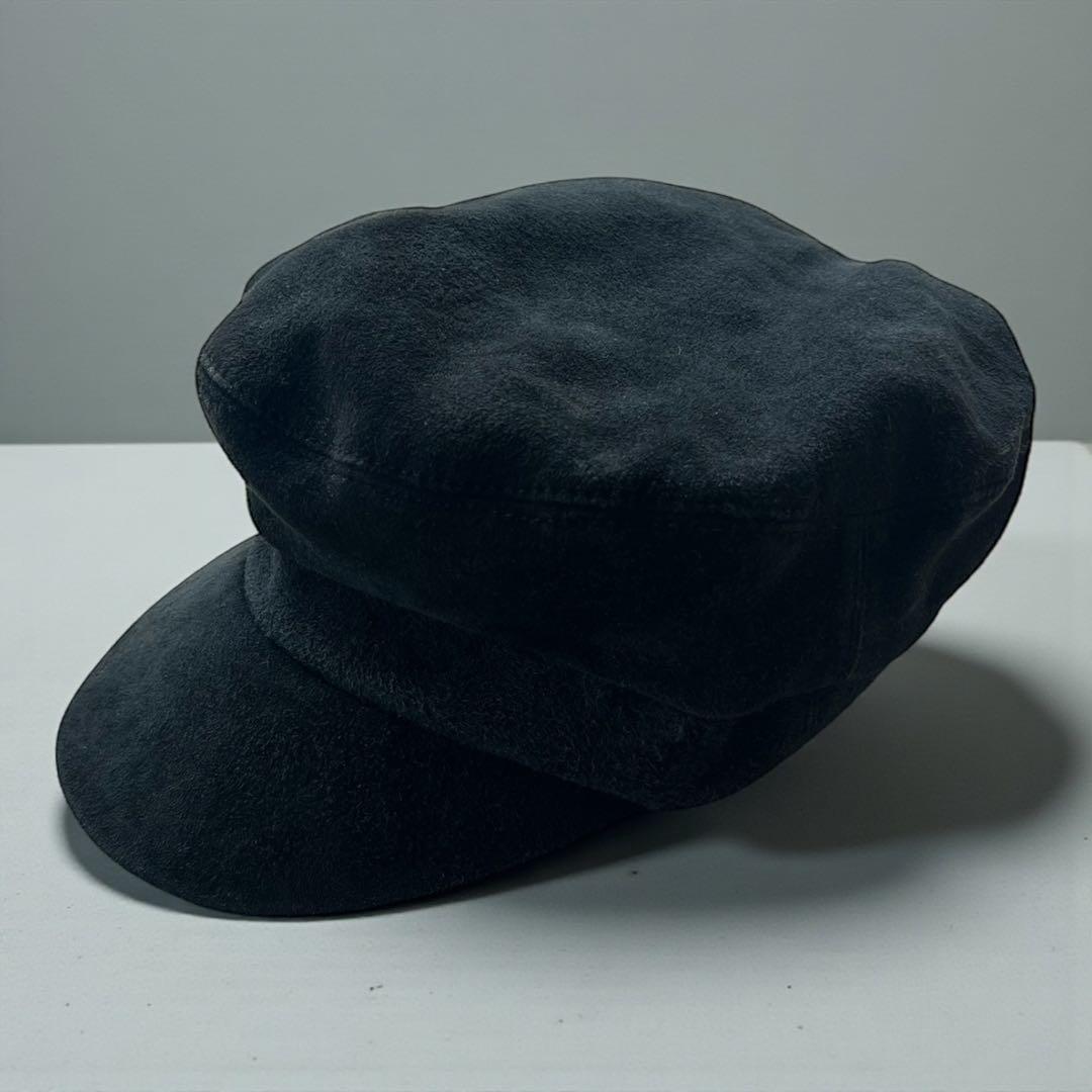 キジマタカユキ★やぎ革スウェードキャスケット★マリンキャップ　黒
