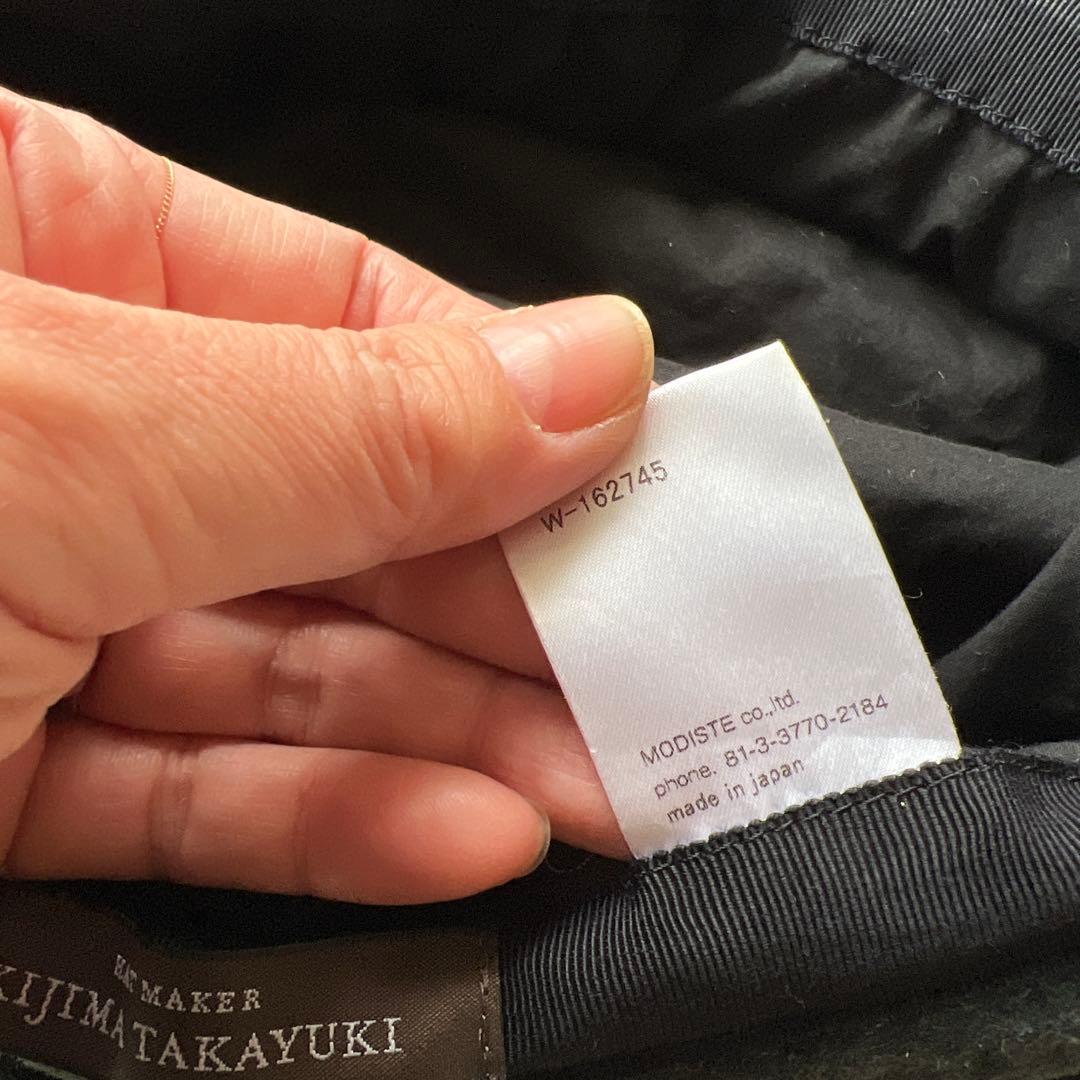 キジマタカユキ★やぎ革スウェードキャスケット★マリンキャップ　黒