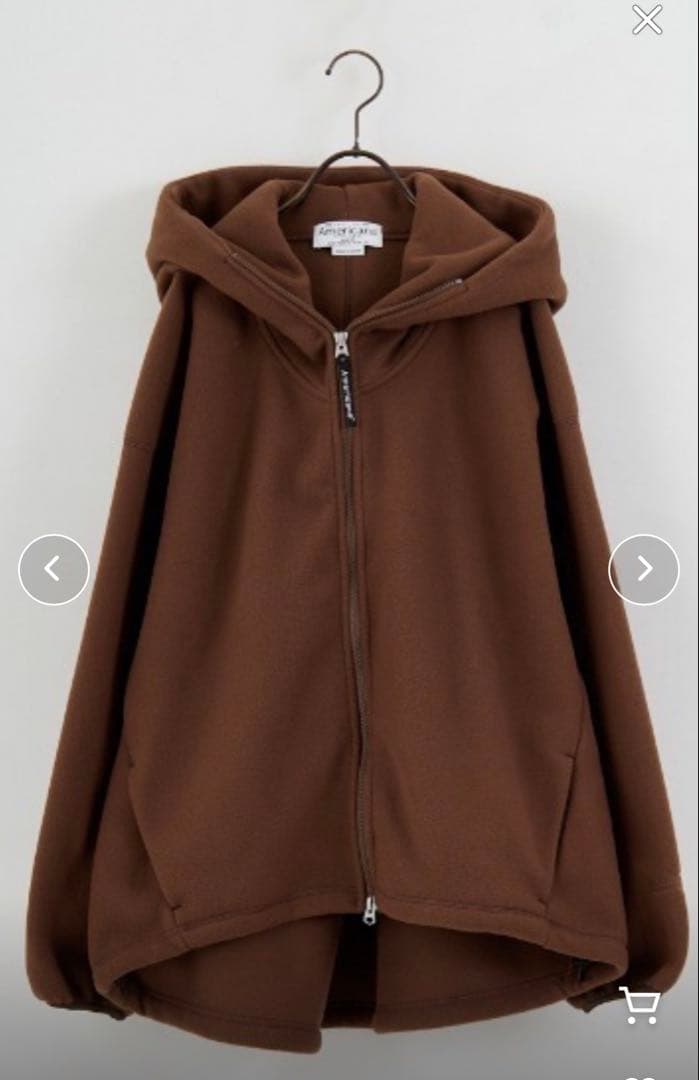 アメリカーナ　 ワンポイント刺繍ロゴ フリースフードジャケット