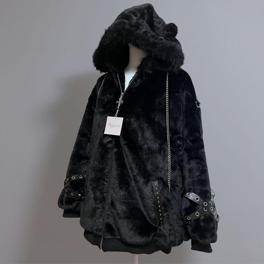 地雷系 猫耳ブルゾンパーカー ファーパーカー　フリース サブカル 量産型 韓国