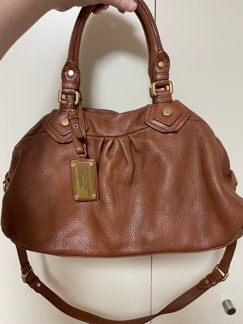 マークジェイコブス ブラウン レザー ハンドバッグ