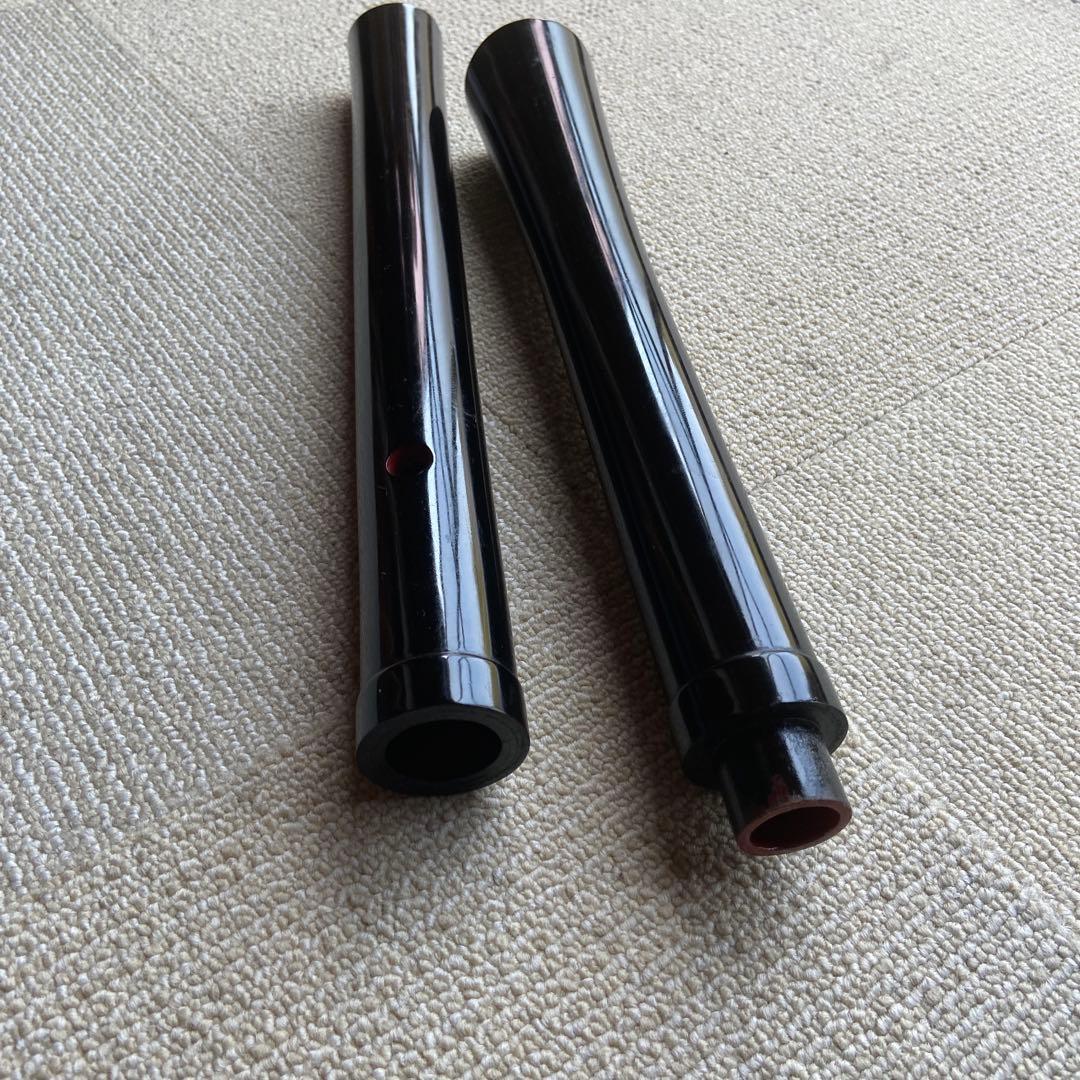 229 黒い尺八 ニ尺管　五音孔 三角形開口部